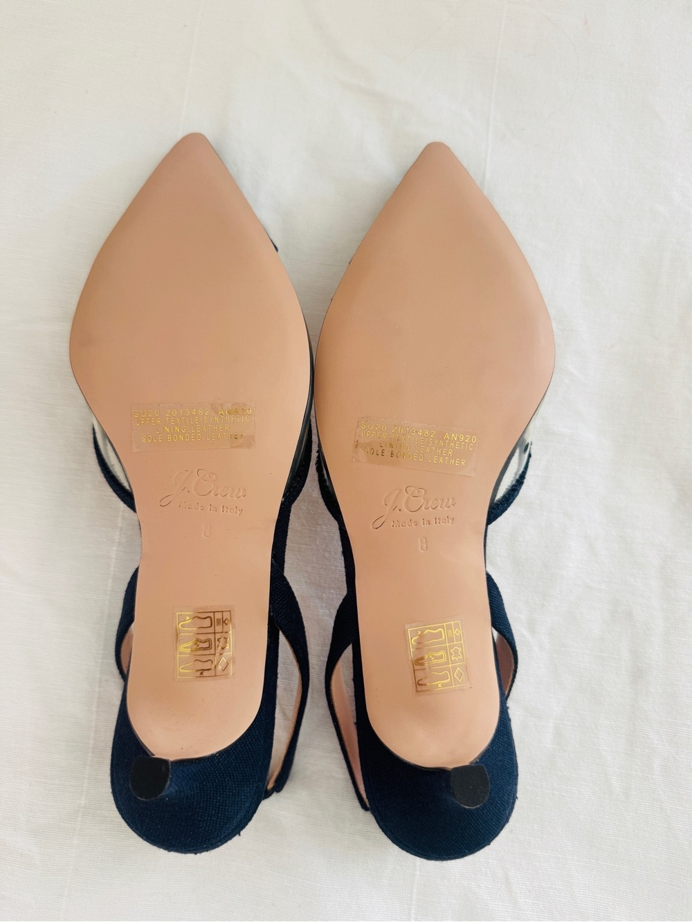 J. Crew Sophia Slingback Kitten Heel Navy with Transparent Panel - Picture 5 of 6